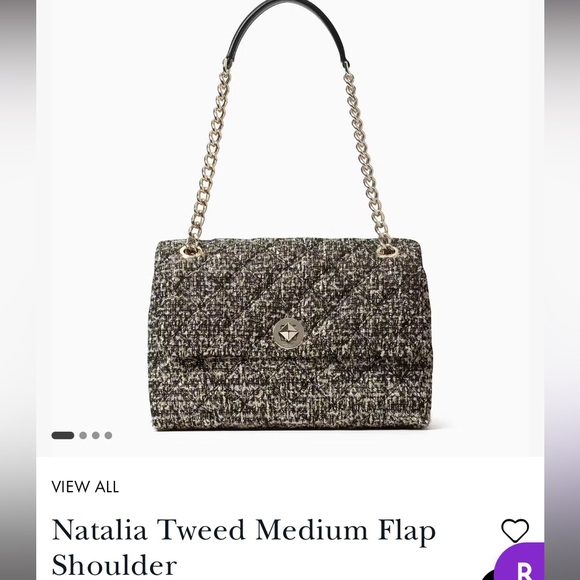 Kate Spade Natalia Tweed Medium Flap Shoulder Bag - Picture 1 of 11